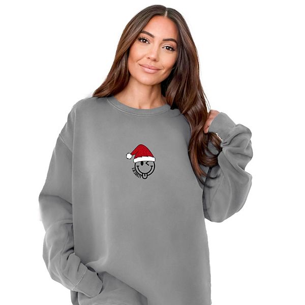 

SWSmiley santa hat glitter свитшот с принтом, окрашенный в стиле garment dyed Simply Sage Market, Grey, Серый, SWSmiley santa hat glitter свитшот с принтом, окрашенный в стиле garment dyed Simply Sage Market, Grey