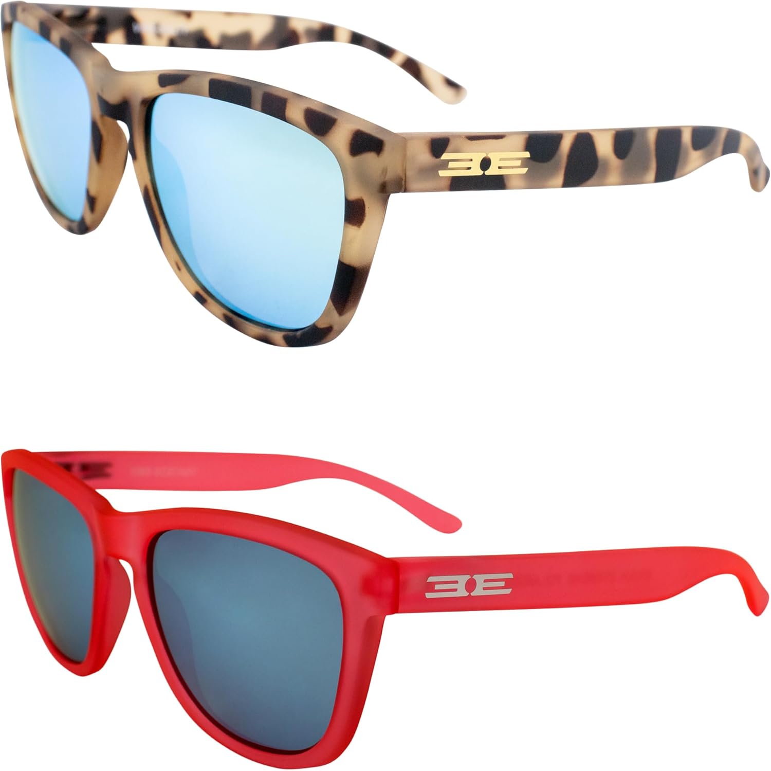 

Солнцезащитные очки Epoch Eyewear Vibe с поляризацией, женские и мужские, 2 пары: кремовые с бирюзовыми зеркальными линзами и розовые с голубыми зеркальными линзами, Demi-teal/Pink-blue