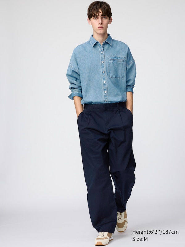 Джинсовая рубашка-куртка свободного кроя Uniqlo, 00 white — фото 3