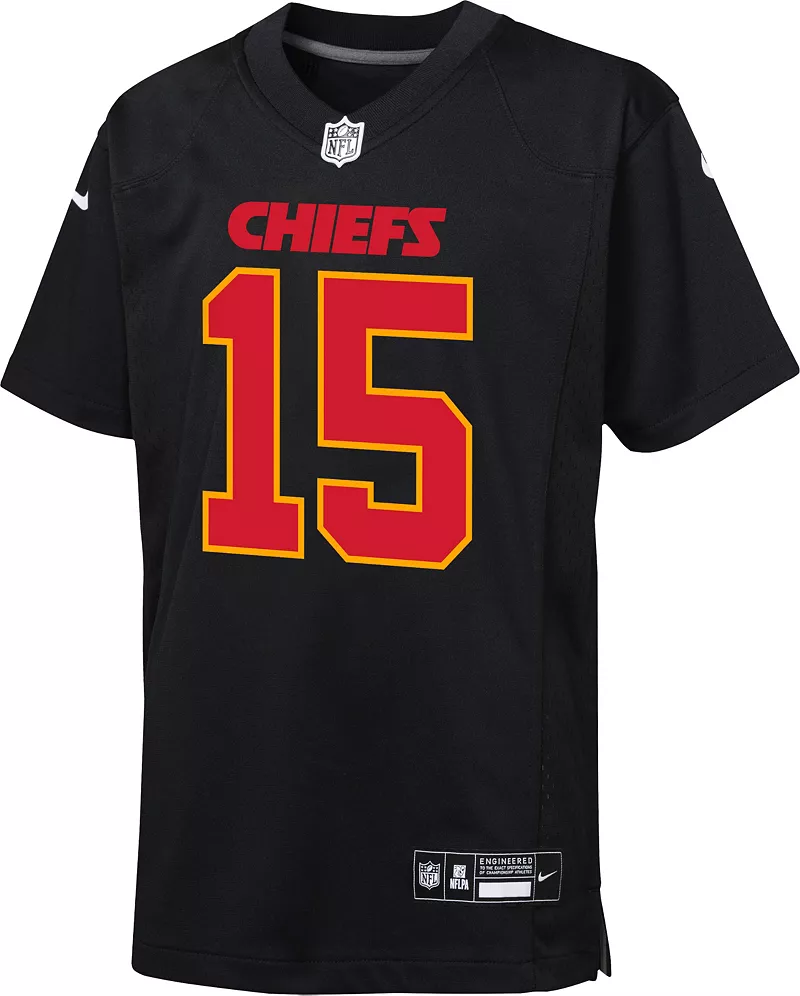 Черная игровая майка Nike Youth Kansas City Chiefs Патрика Махоумса № 15 — фото 3