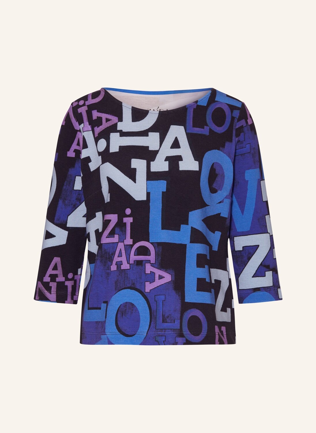 

Рубашка с рукавами 3/4 ZAÍDA, цвет SCHWARZ/HELLBLAU/LILA