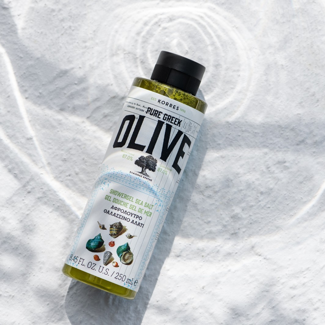Гель для душа olive & sea salt Korres, объем 250 мл — фото 3