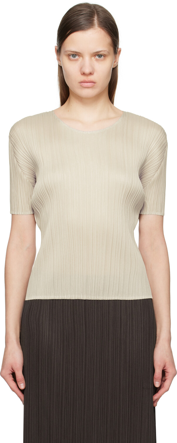 

Серая футболка New Colorful Basics 4 PLEATS PLEASE ISSEY MIYAKE
