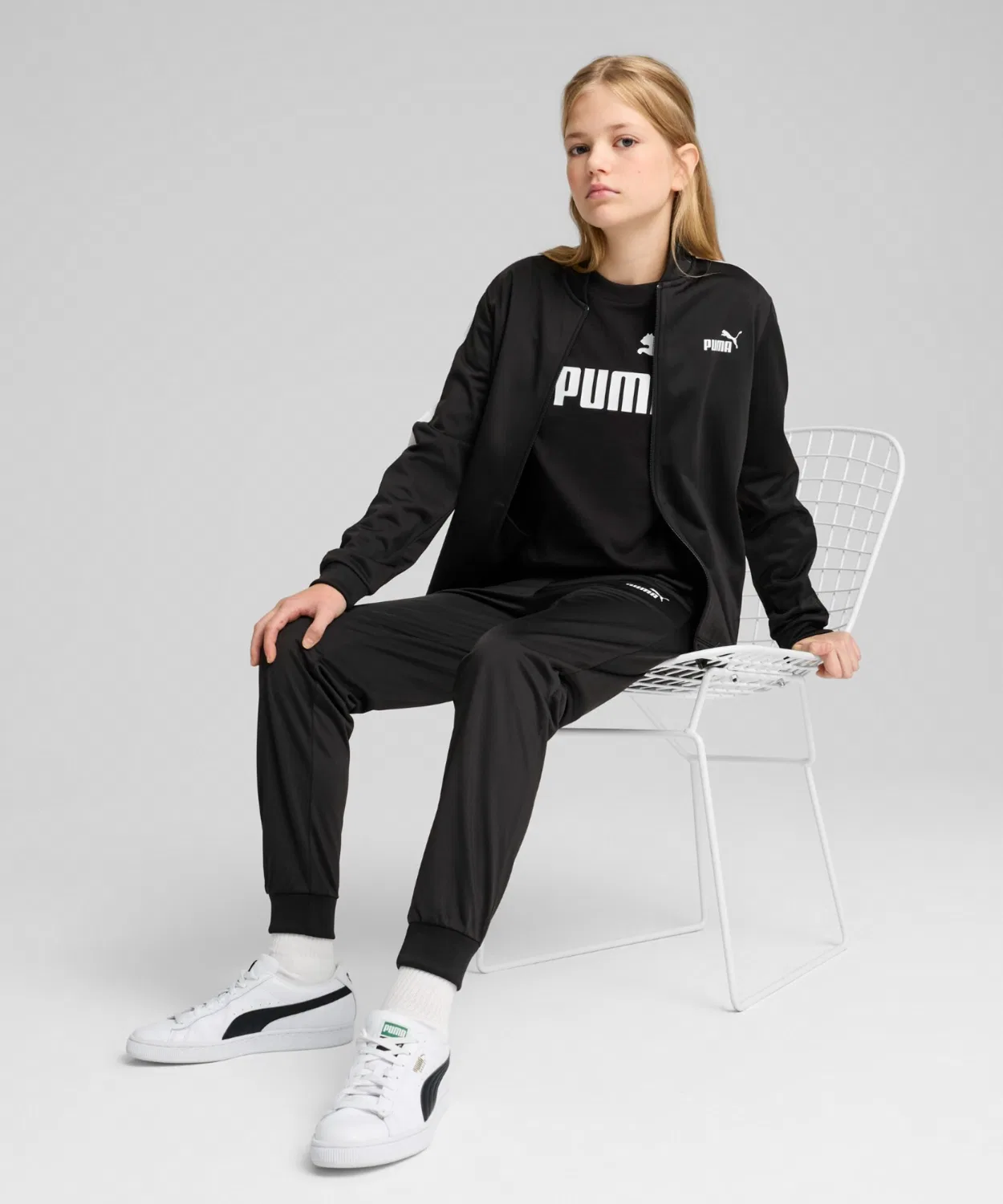 Детский спортивный костюм PUMA Poly Baseball Suit 100% полиэстер черный