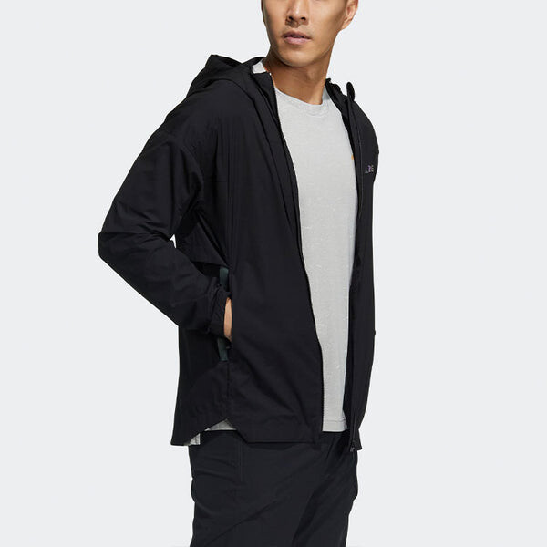 Куртка adidas Myshelter Windb Outdoor Sports Hooded Jacket Black, черный — фото 4