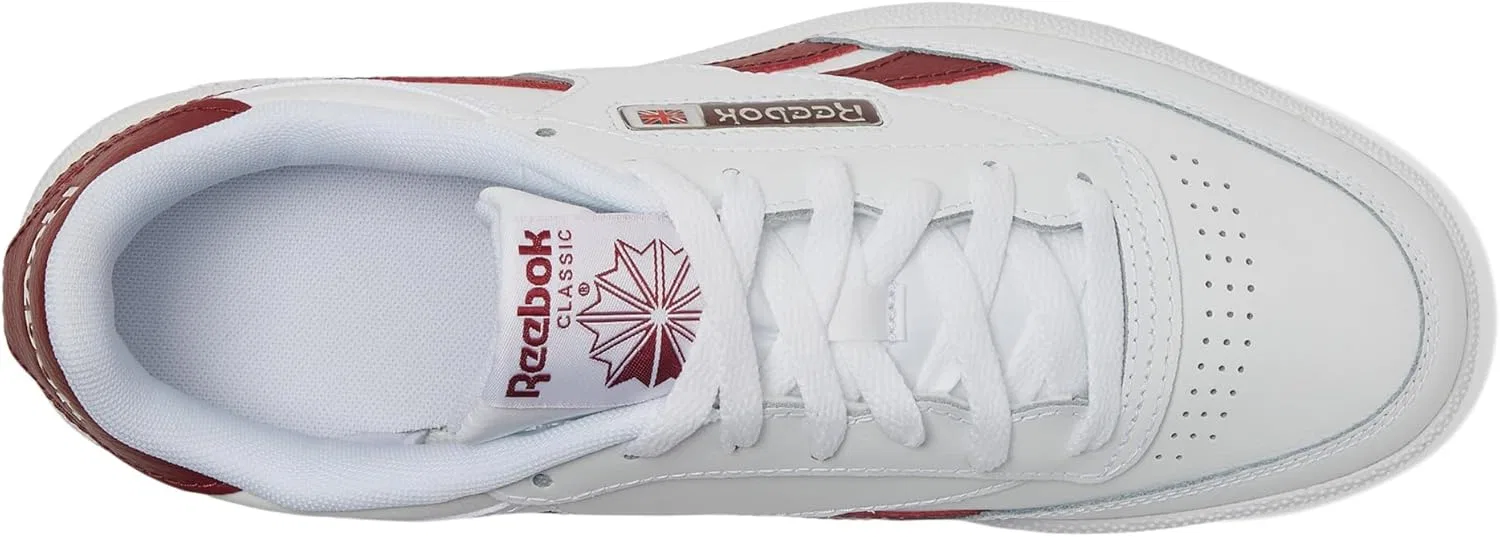 Кроссовки теннисные Reebok Club C Revenge, белый/бордовый/белый — фото 3