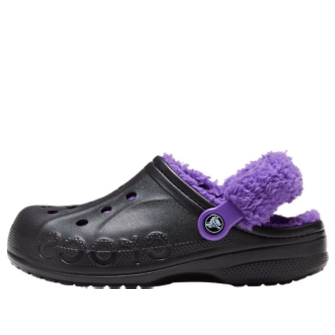 

Сабо Crocs Baya Lined Fuzz Strap Clogs 'Black Purple' 20663309V, черный