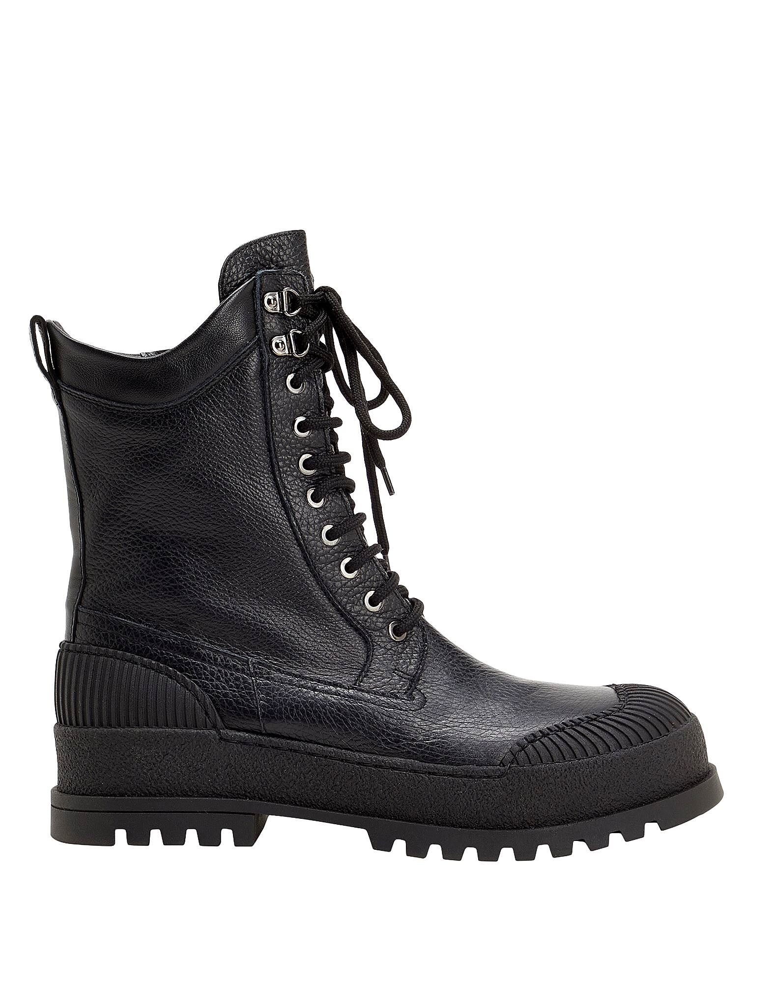 Ботильоны Leather Cap Top Lace Up Boots 8 By Yoox, черный