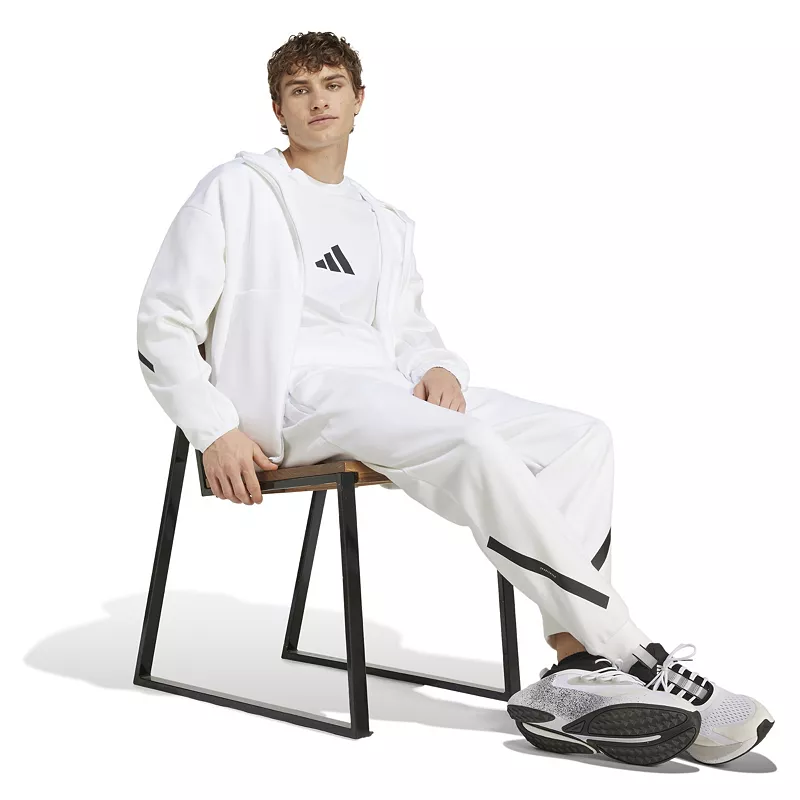 Мужские кроссовки Adidas Z.N.E. Флисовая куртка с молнией во всю длину и капюшоном, белый — фото 4