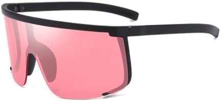 

Мужские солнцезащитные очки большого размера, солнцезащитные очки-щитки в полуободковой оправе для женщин, защитные очки с защитой от УФ-излучения UV400 MTZJH, Black-red