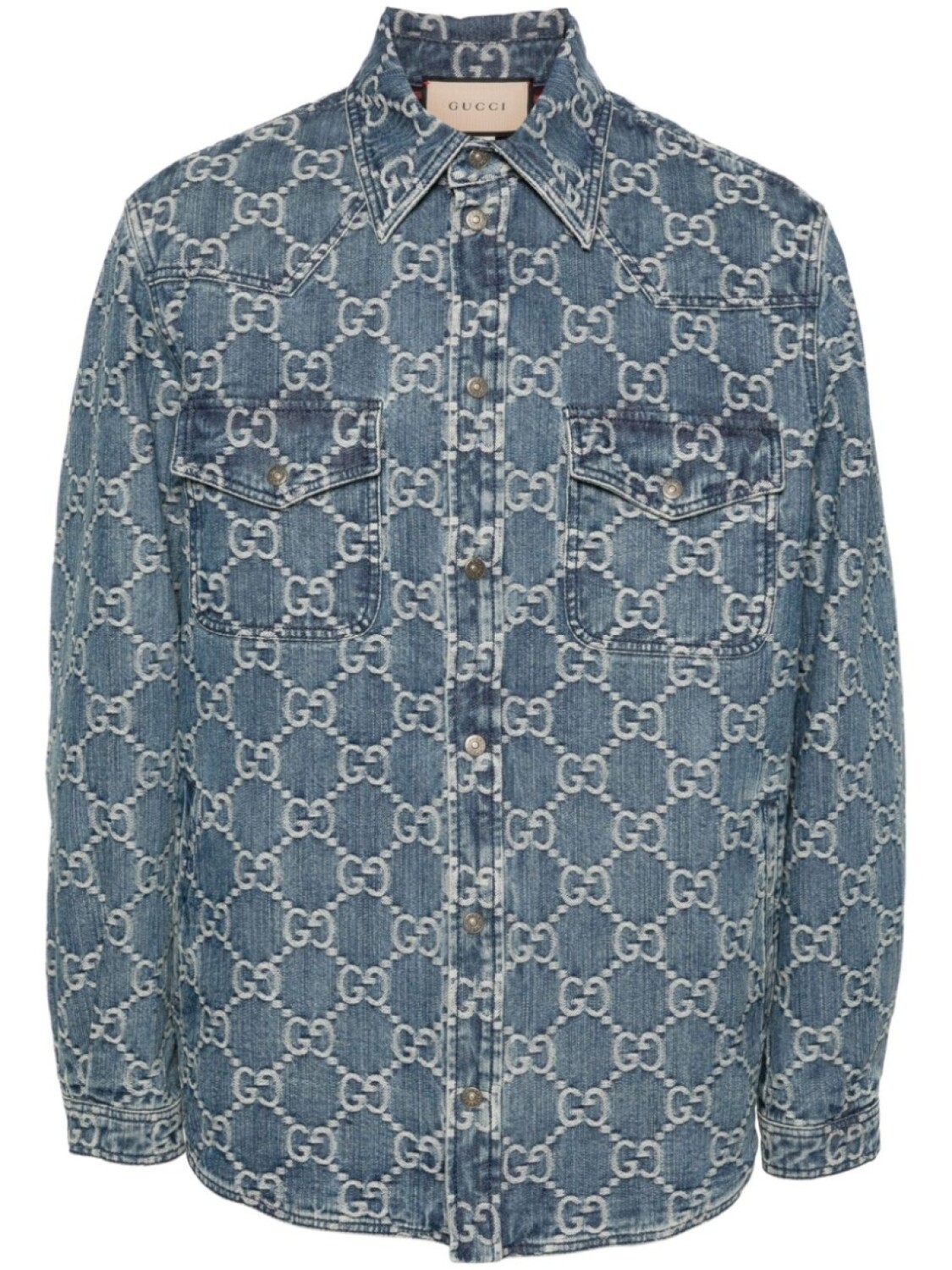 

Gucci джинсовая куртка с логотипом GG, синий