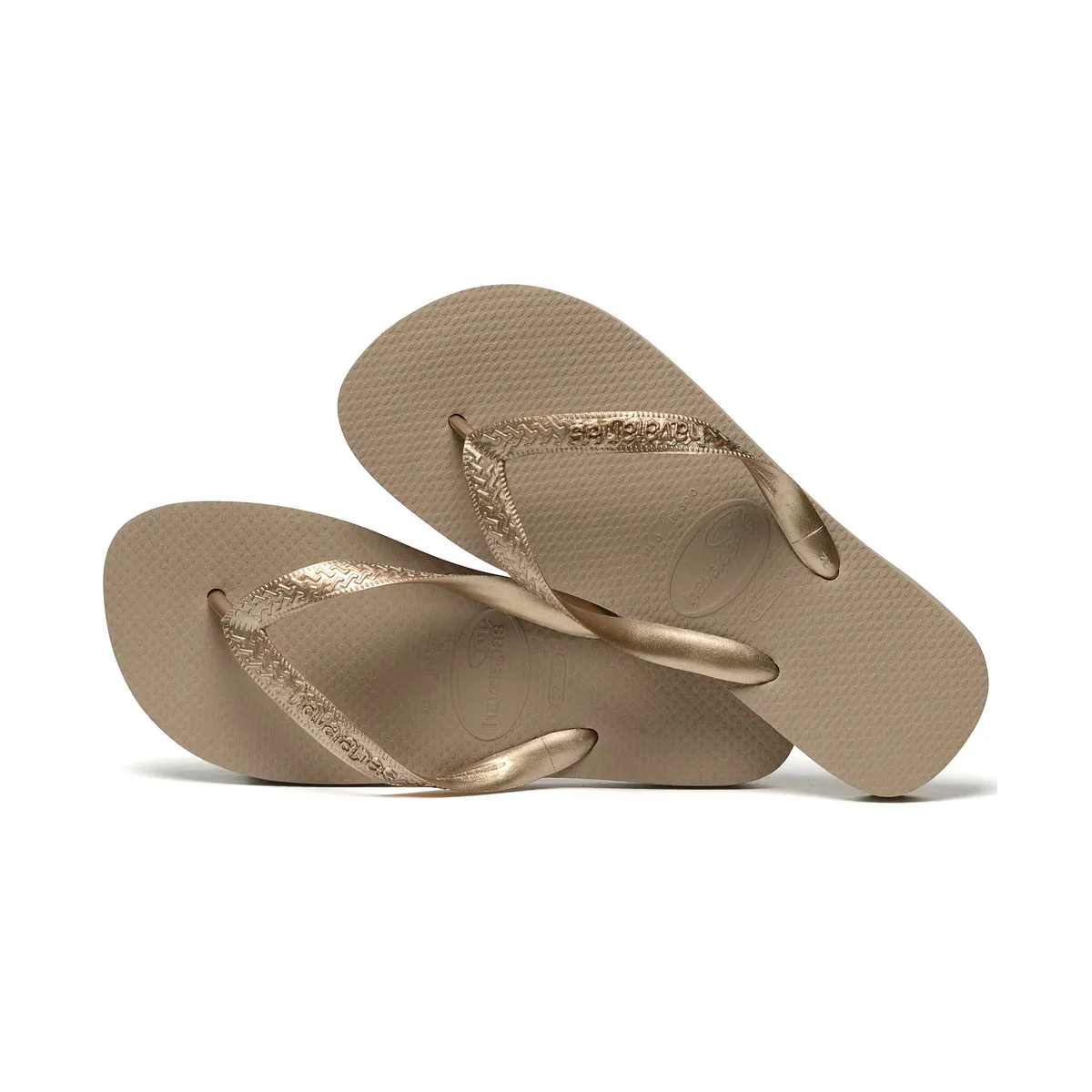 Женские шлепанцы с ремешками Havaianas, золотой — фото 4