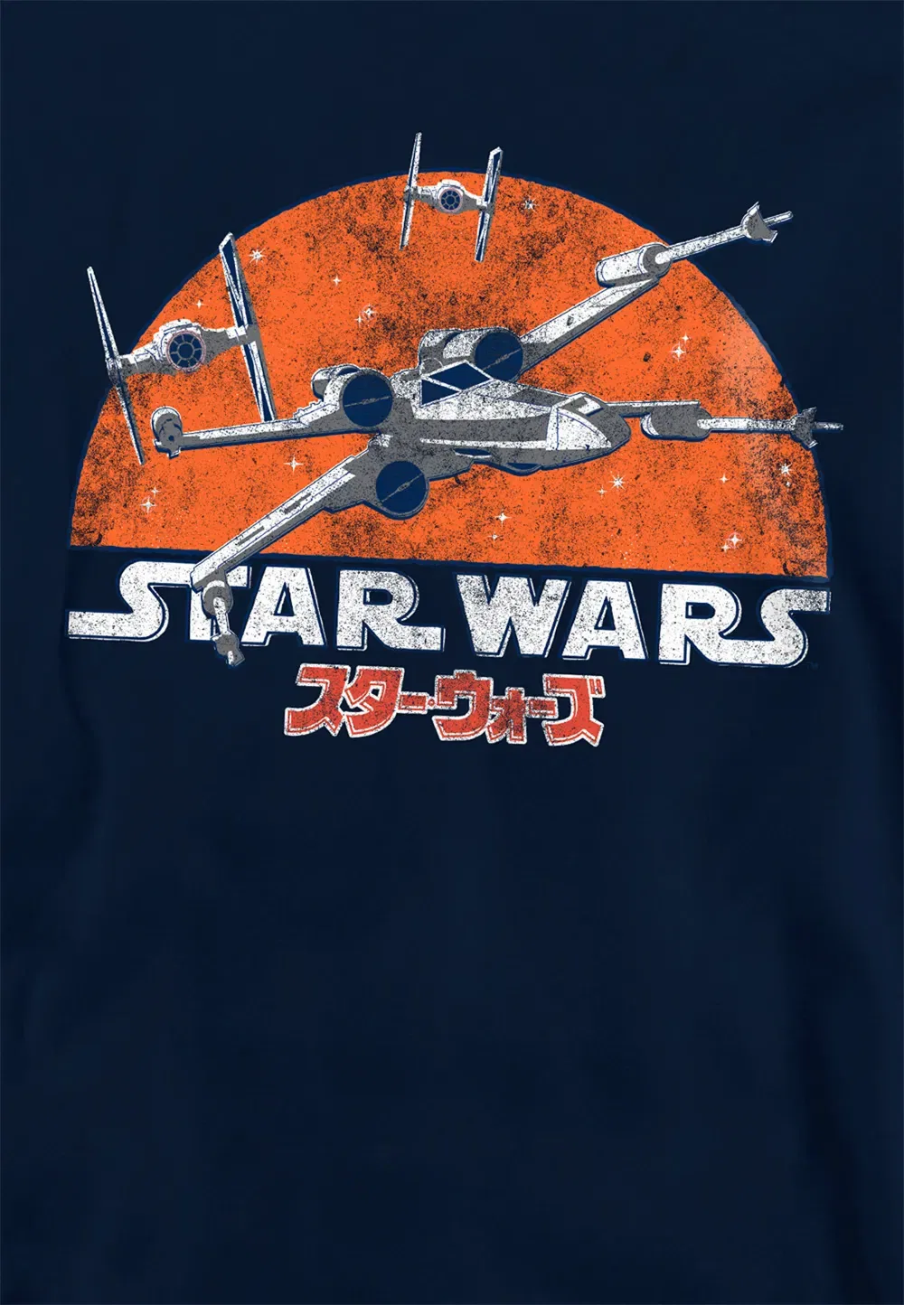 Детская худи с принтом Star Wars X-wing и TIE Fighter, Disney, темно-синий — фото 2