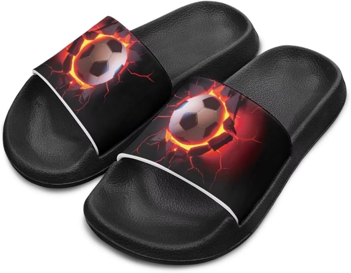 

Детские шлепанцы для мальчиков и девочек, летние тапочки, для улицы, пляжа, бассейна, душа, спорта, подарок (младший/старший ребенок) Cugasmaru, Soccer