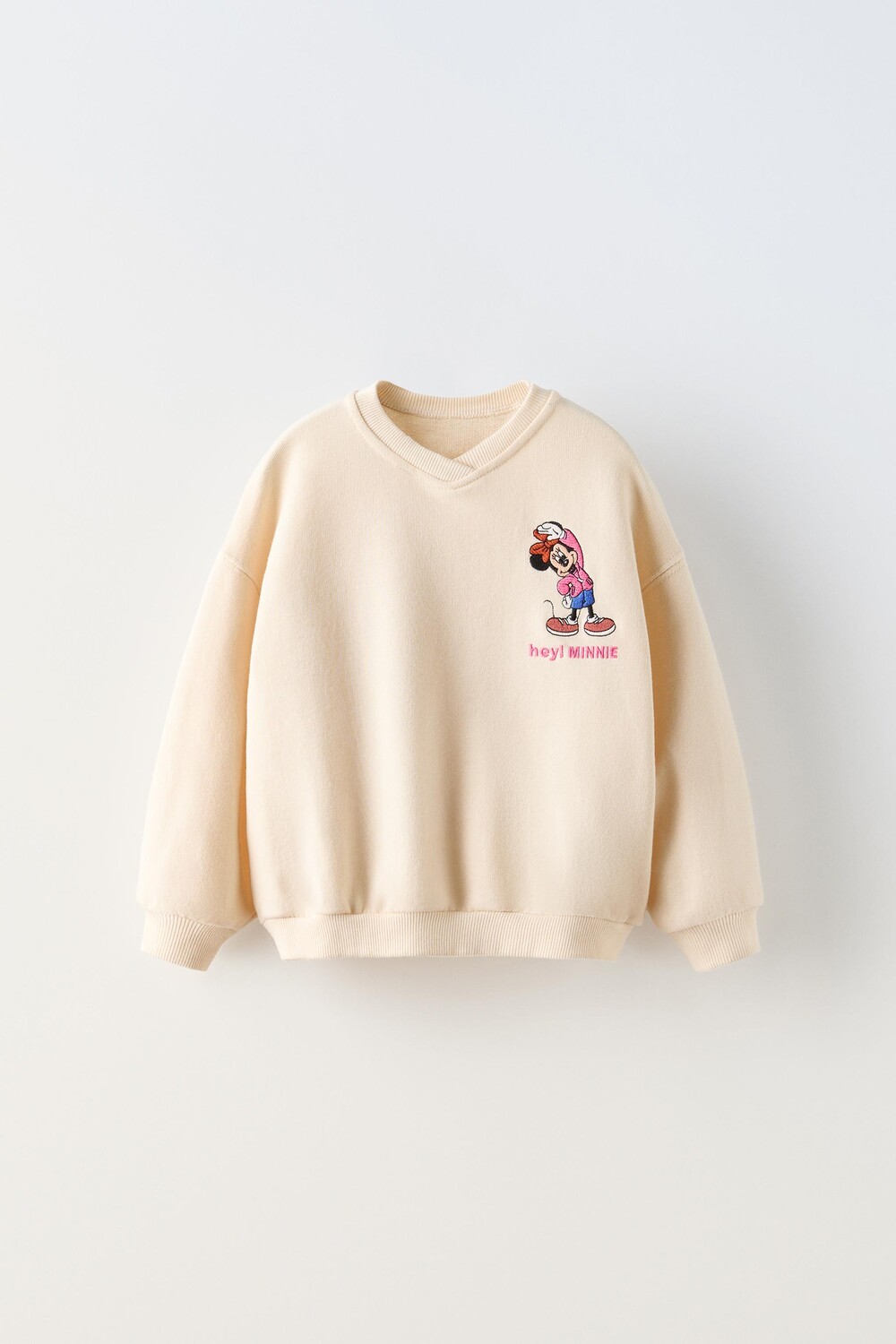 

Толстовка с вышивкой минни disney ZARA, экрю