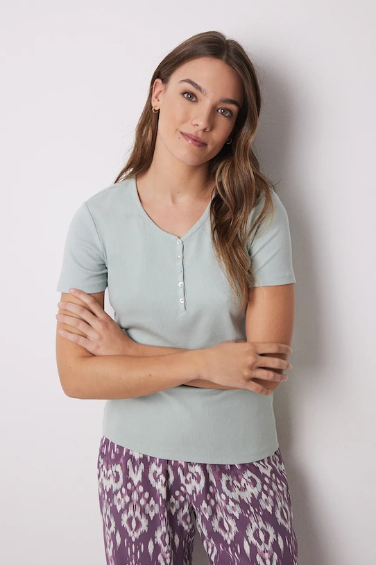 

Хлопковая пижамная футболка Women'Secret, зеленый