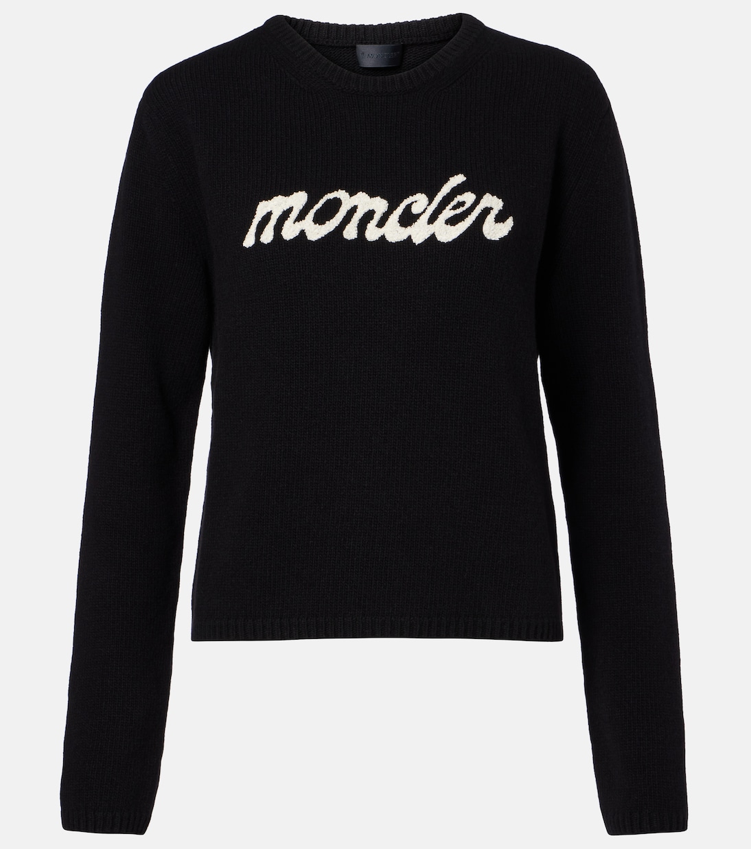 

Шерстяной свитер с кашемиром Logo Moncler, черный