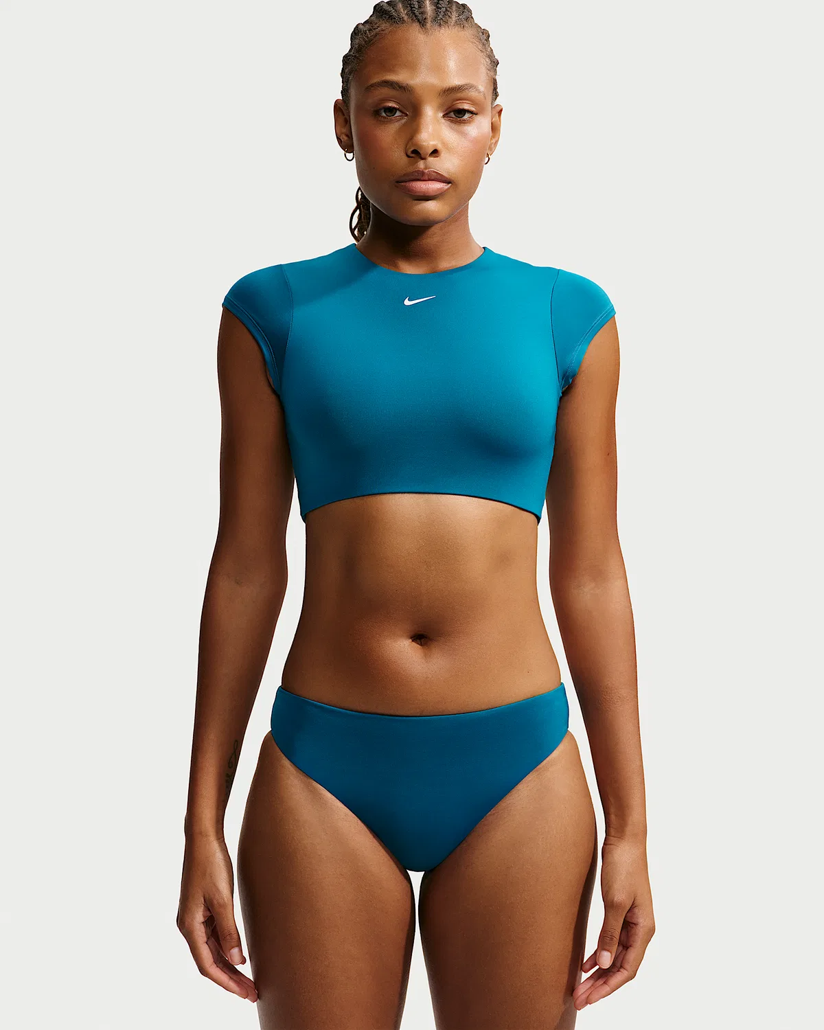 Женский укороченный топ для плавания Nike Swim, Green Abyss