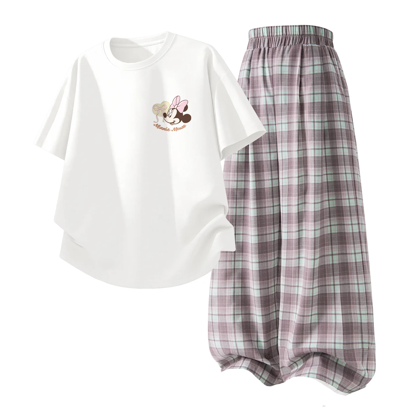 Casual Sportswear 2 Piece Set Kids' Disney, di xinzhen nini белый+solid розовый