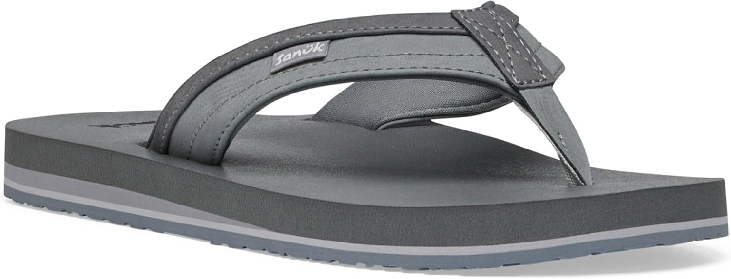 

Sanuk Mens Ziggy ST | Flip Flops for Men | Mens Сандалии | Beach Сандалии | Water Friendly & Lightweight | Comfort Footbed, серый