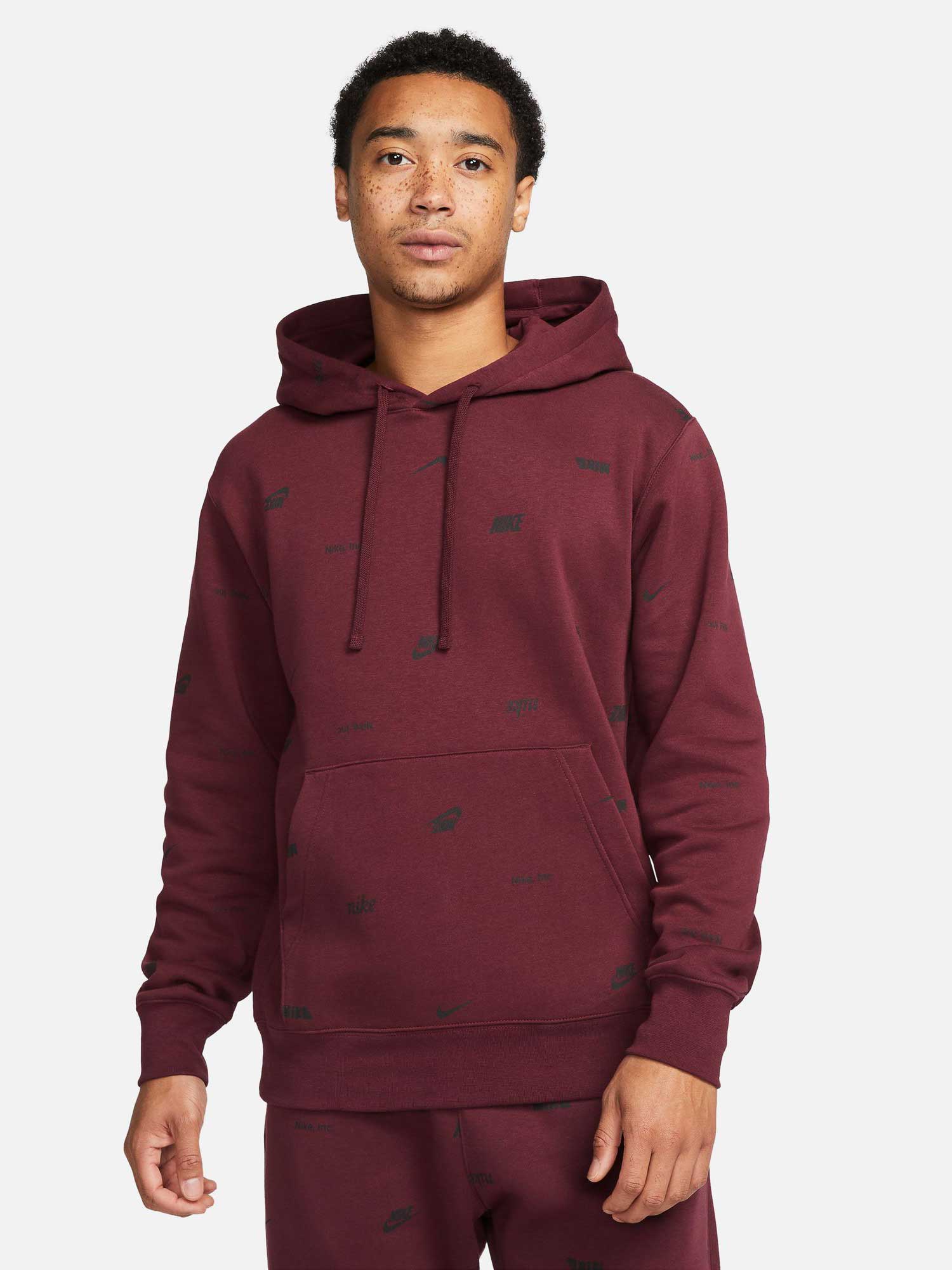 

Толстовка Nike M NK CLUB+ BB PO HOODIE AOP, красный