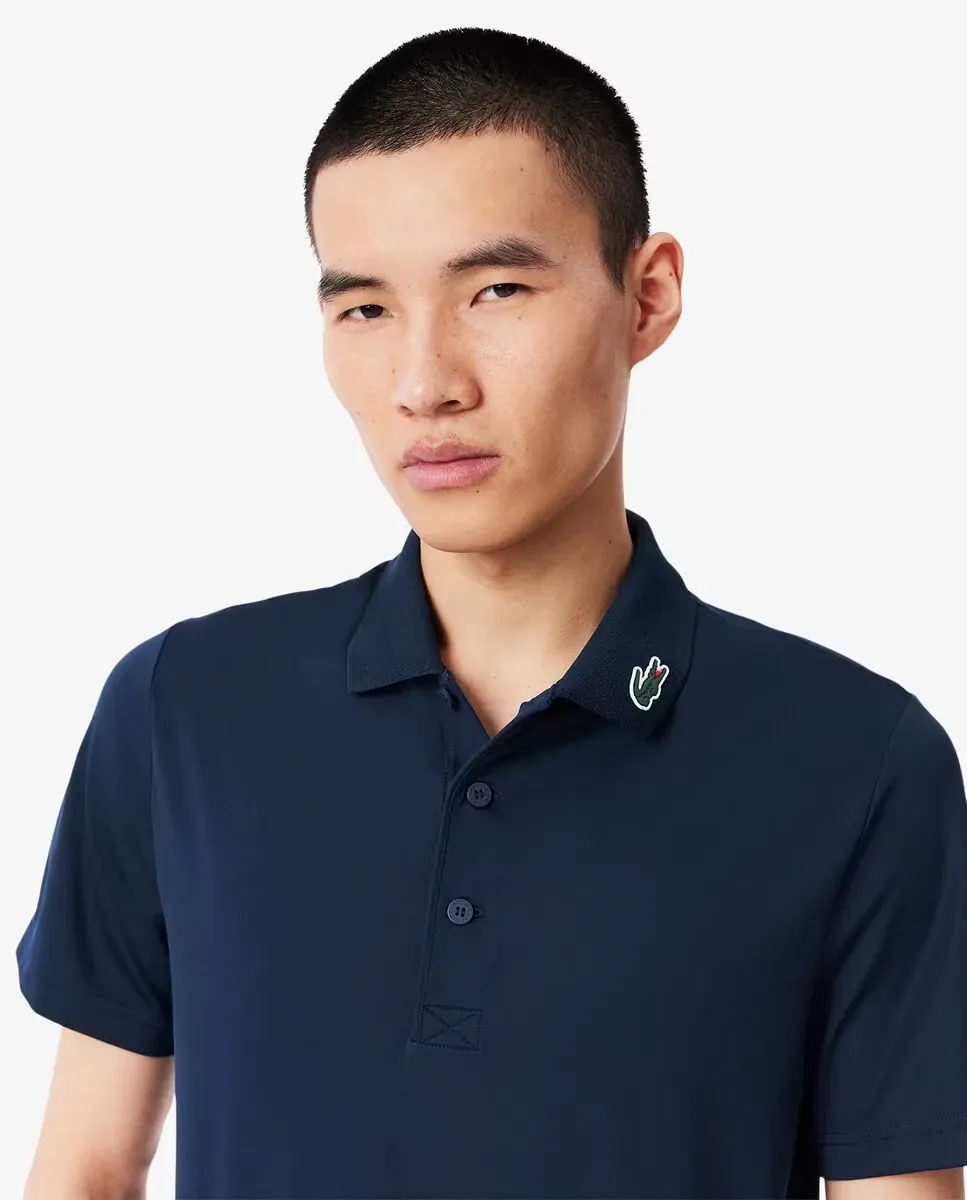 Регулярная футболка для гольфа с защитой от УФ-лучей Lacoste, темно-синий — фото 3