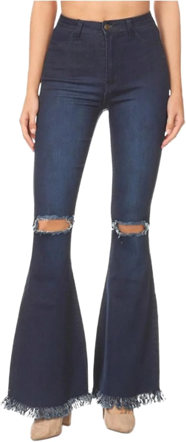 

Джинсы с высокой талией и рваным краем JC JQ