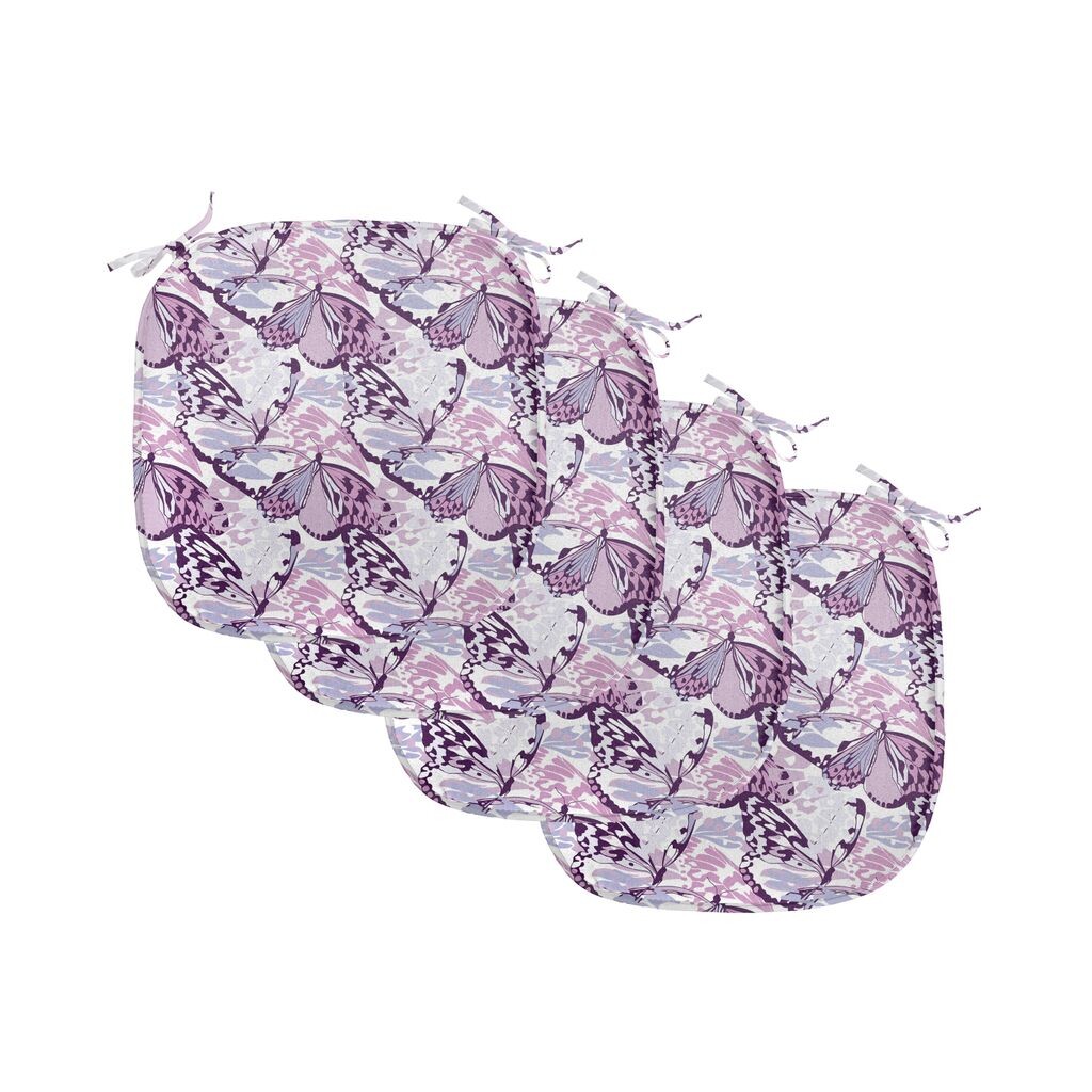 

Подушки для обеденного стула ABAKUHAUS Butterfly, камуфляж Purple Wings, декоративная водонепроницаемая подушка с ремнями для кухонных сидений, 40 см x 40 см — упаковка из 4 шт., лавандово-фиолетовый фиолетовый
