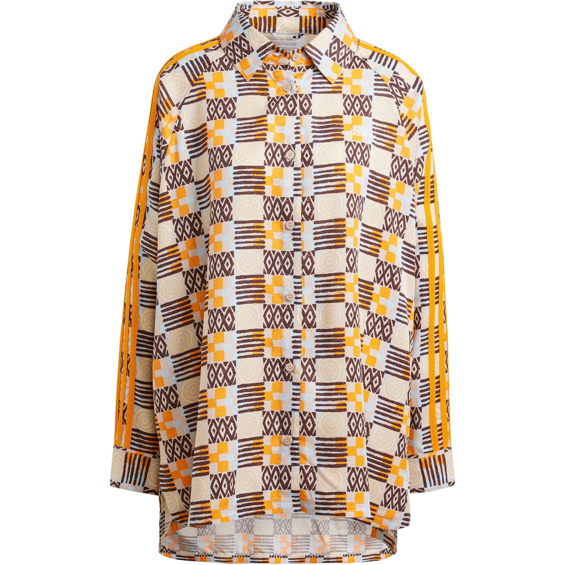 Adidas Originals 80s LONG SLEEVE SHIRT Футболка Женская Серо-Коричневая Бежевая — фото 3