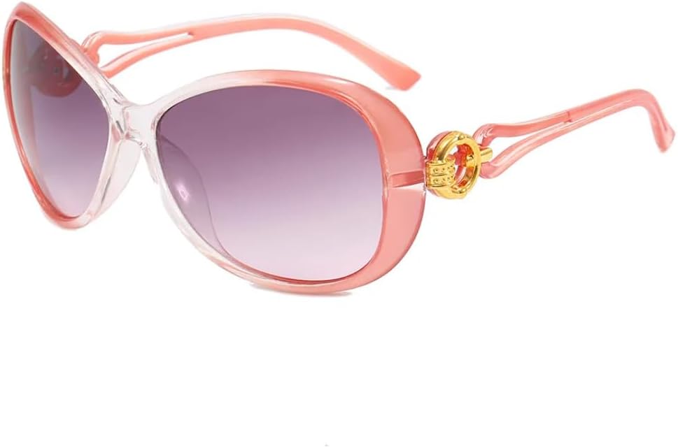 

Модные ретро-солнцезащитные очки с градиентным овальным рисунком для женщин, с яркой оправой, для отдыха, уличной стрельбы, мужские, с защитой от УФ-излучения UV400 UATXTAU, Pink Grey