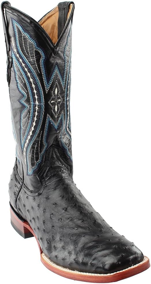 Мужские туфли Ferrini Full Quill из кожи страуса, модель S-toe, черный — фото 2