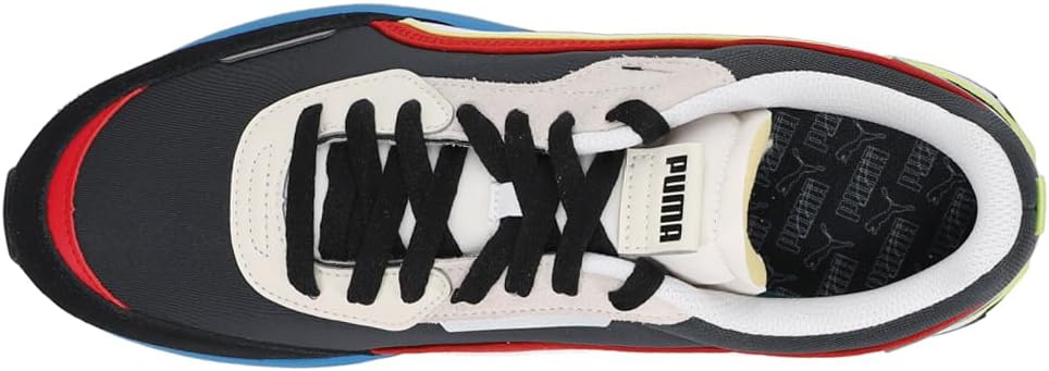 Мужские кроссовки PUMA City Rider As с шнуровкой для повседневной носки - черные, белые — фото 4