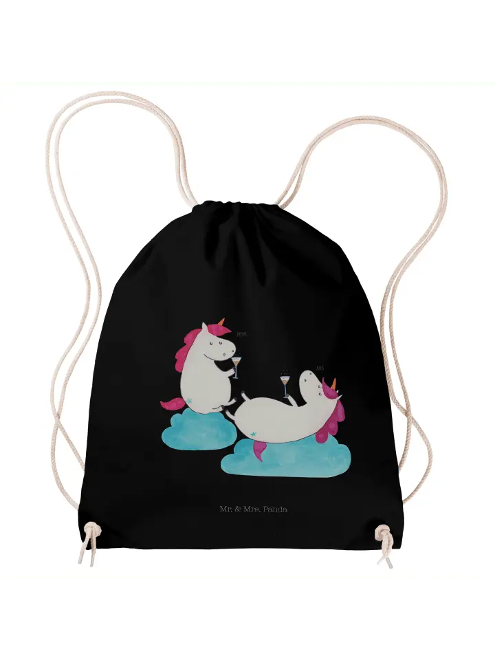 

Спортивная сумка Mr & Mrs Panda Sportbeutel Einhorn Sekt ohne Spruch, черный