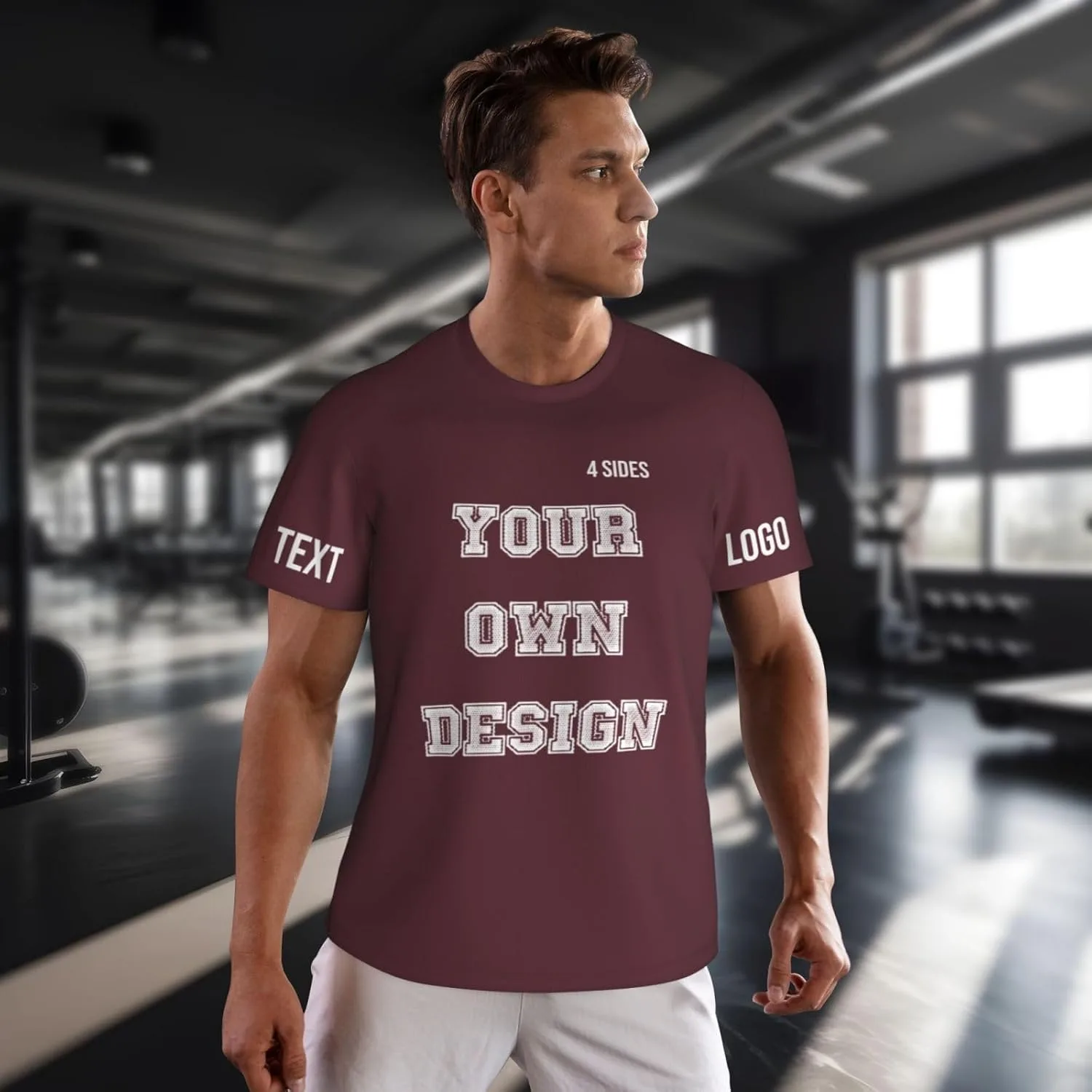 Футболка Custom с принтом на 4 сторонах, мужская, с логотипом — фото 2