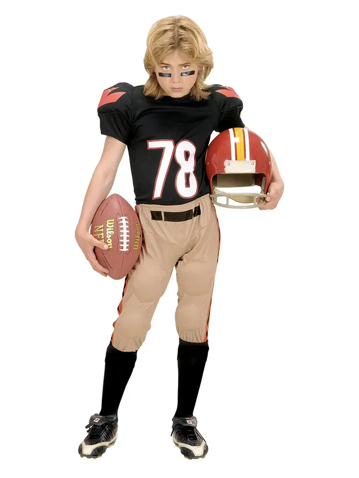 Костюм American Football Spieler, Carnival Party, черный/бежевый