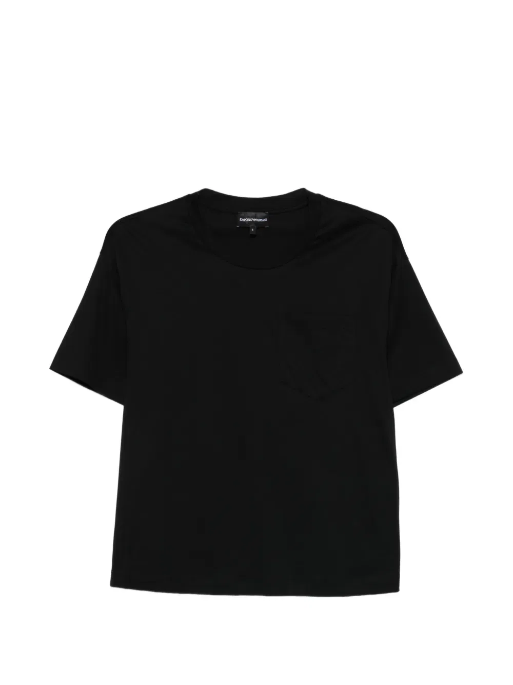 Хлопковая футболка, незаменимая в путешествиях Emporio Armani, черный