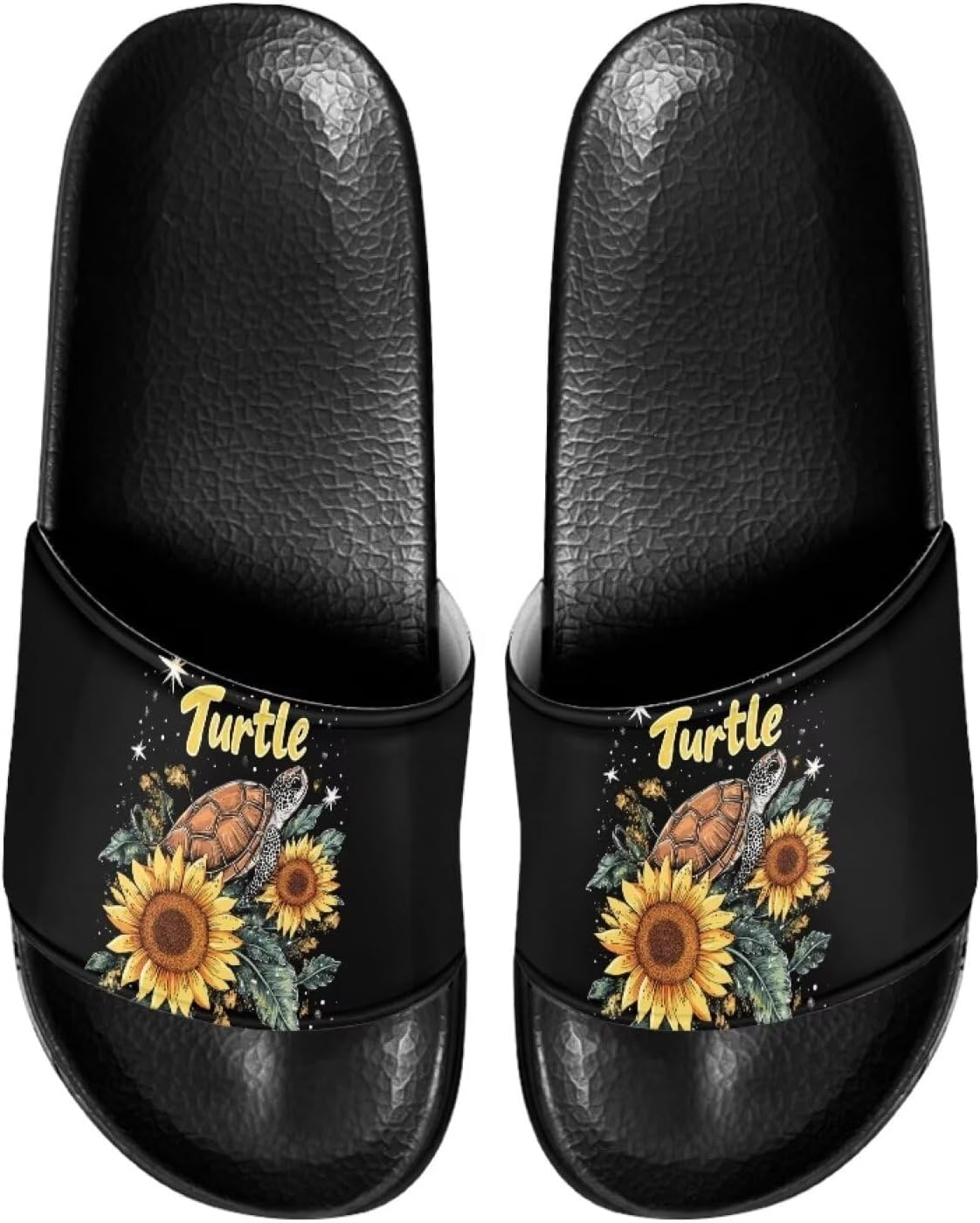 

Шлепанцы для дома и ванной, тапочки на плоской подошве, повседневная обувь для мужчин и женщин Judentidos, Sunflower Sea Turtle