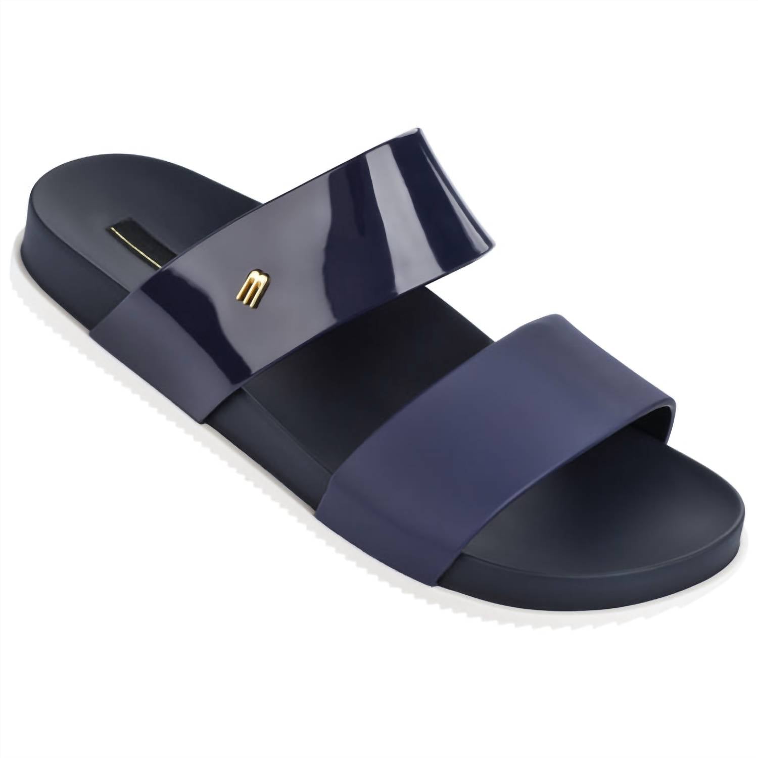 Женские космические шлепанцы в синем и белом цвете Melissa
