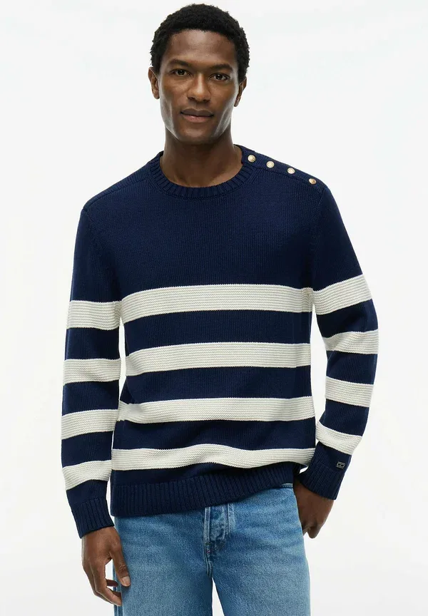 Джемпер Tommy Hilfiger New York Label Relaxed Breton Stripe Jumper, угольно-синий слоновая кость