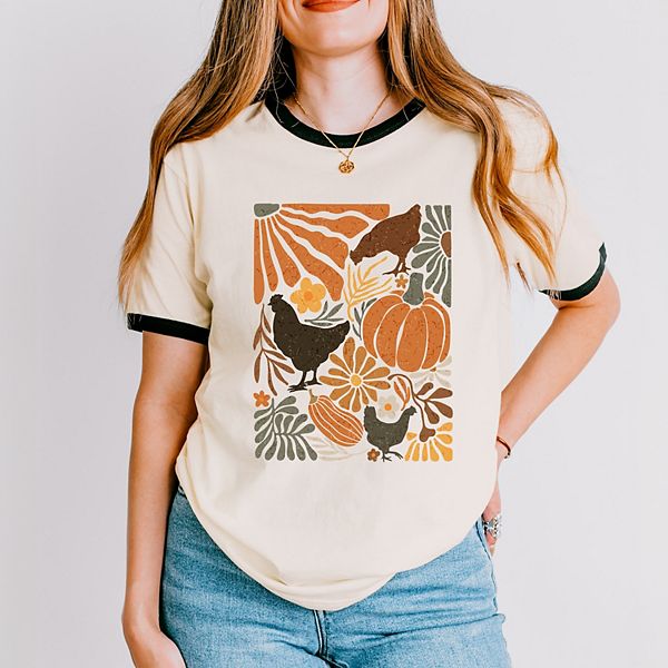 

Футболка с принтом Chicken boho floral для женщин Simply Sage Market, Vintage Black, Черный, Футболка с принтом Chicken boho floral для женщин Simply Sage Market, Vintage Black