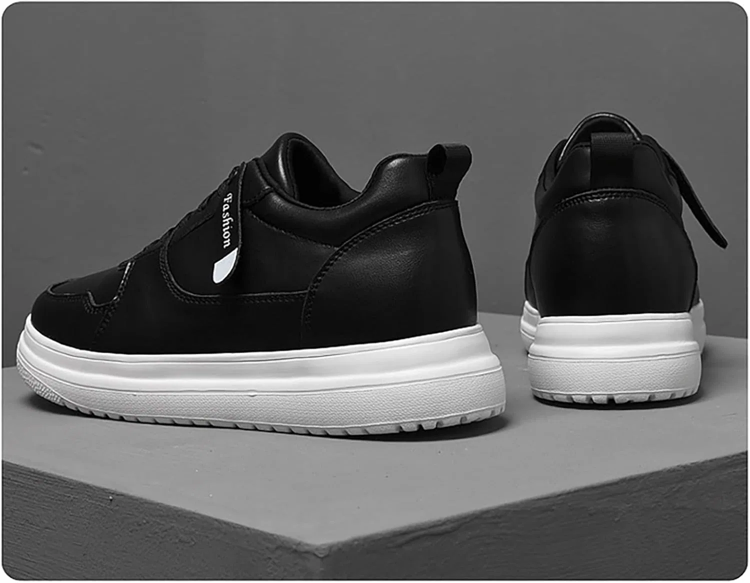 Кроссовки Generisch Schuhe mit Erhöhungen für Herren, 6/8/10 cm, Unisex, höhenverstellbar, lässige Schuhe mit Erhöhungen, rutschfeste, atmungsaktive Turnschuhe mit Erhöhungen, Schnürschuhe, Schwarz — фото 4