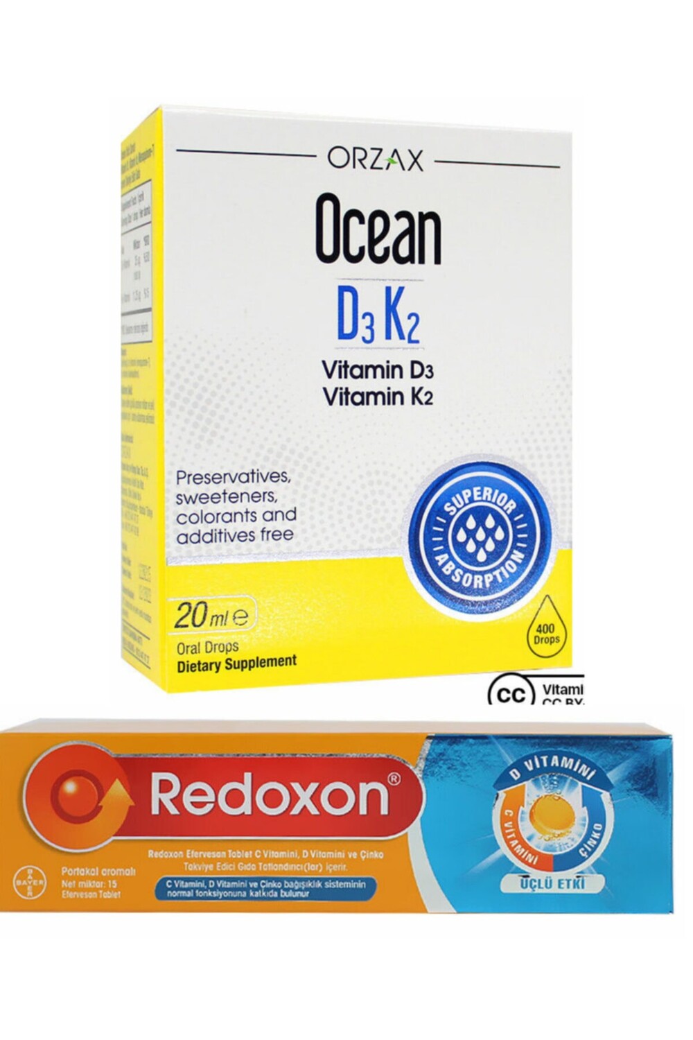 

Ocean Океанский витамин D3k2 в каплях 20 мл и Redoxon 3 Эффективные 15 шипучих таблеток