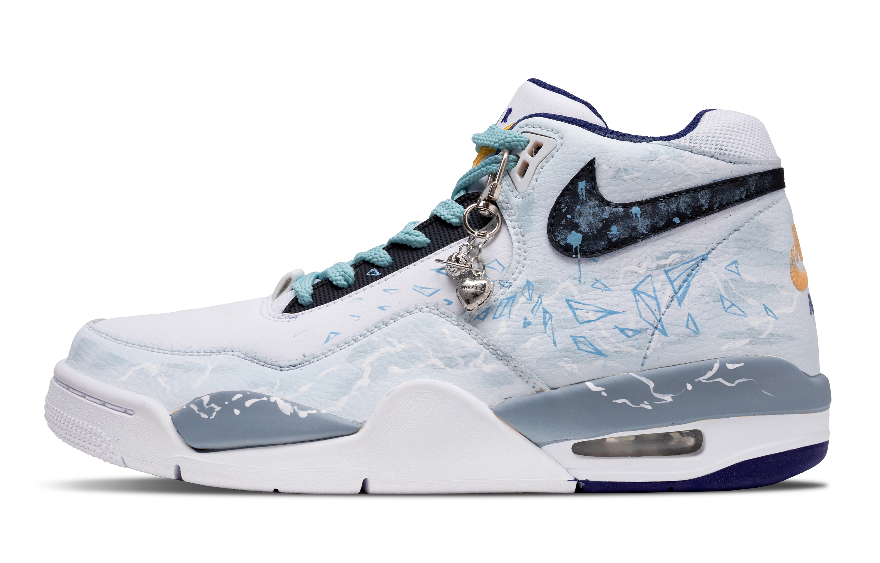 

Nike Баскетбольные кроссовки Flight Legacy Star Floral с нескользящим покрытием, винтажные, среднего размера, светло-синие, мужские