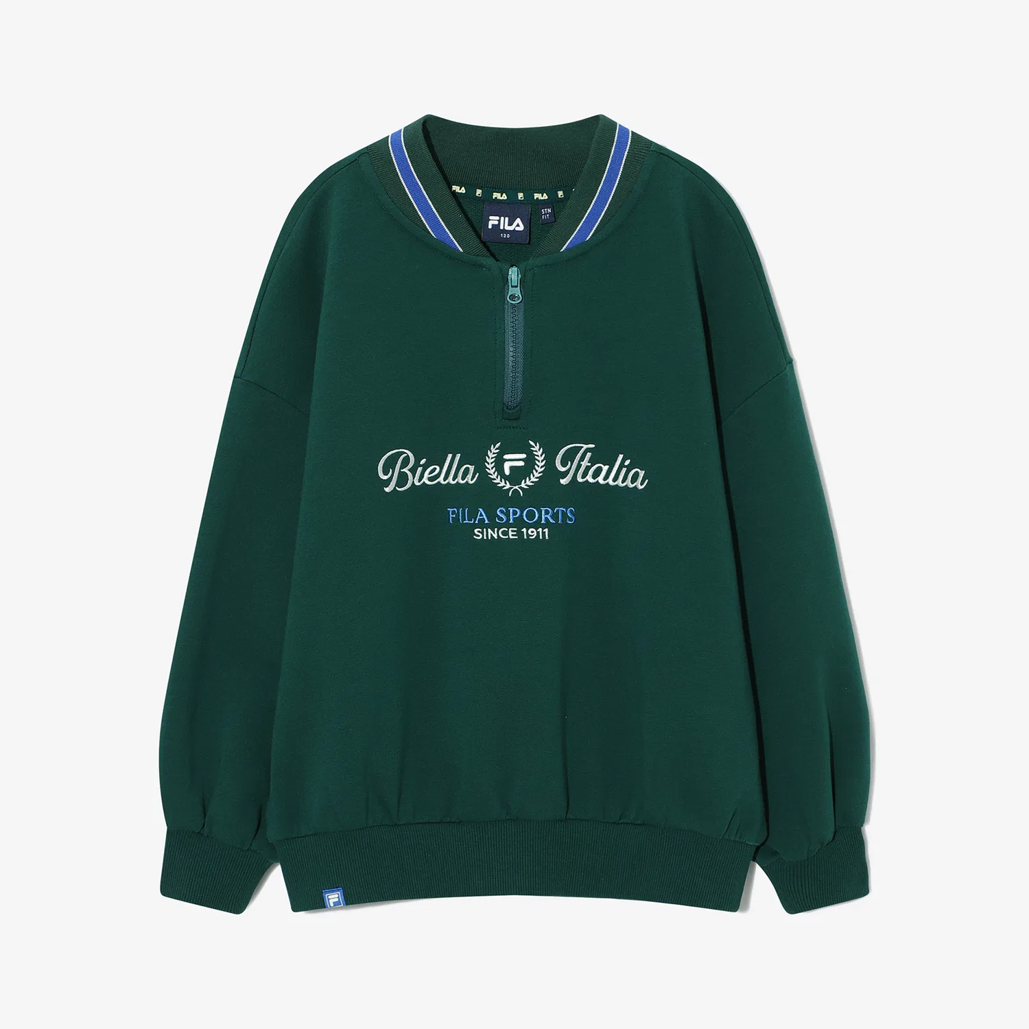 Детский зелёный свитшот анорак Varsity от Fila Kids
