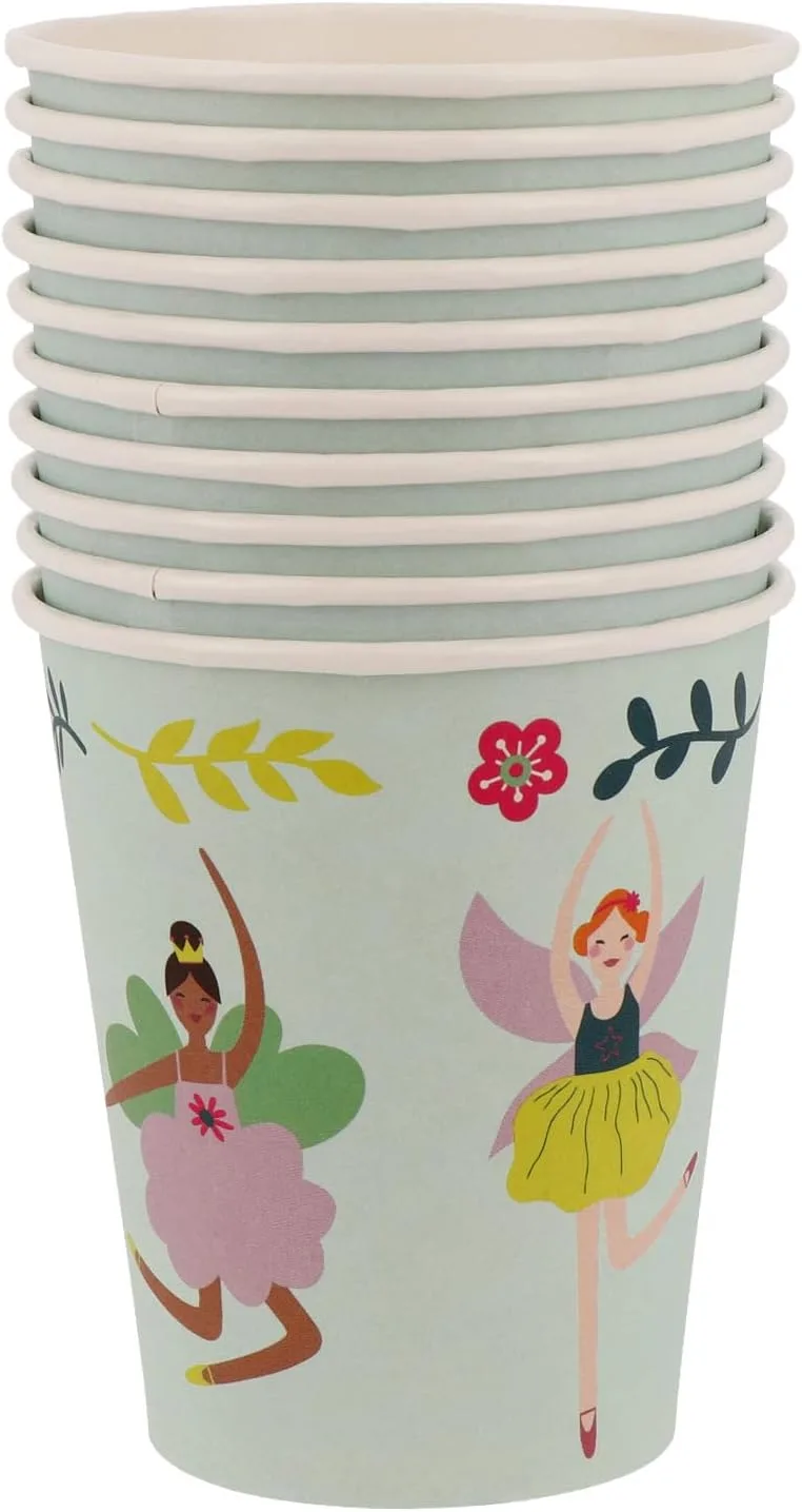 Folat 27603 Чашки для напитков Fairy Party Посуда Чашки - Fabulous Fairy - 23 см - Упаковка 10 шт Детская посуда для дня рождения — фото 4