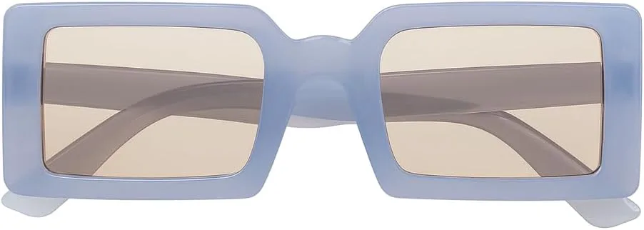 

Полупрозрачные прямоугольные солнцезащитные очки Les Lunettes de Soleil, квадратная прямоугольная форма, массивная оправа, тонкий широкий профиль Generic, Dusty Blue