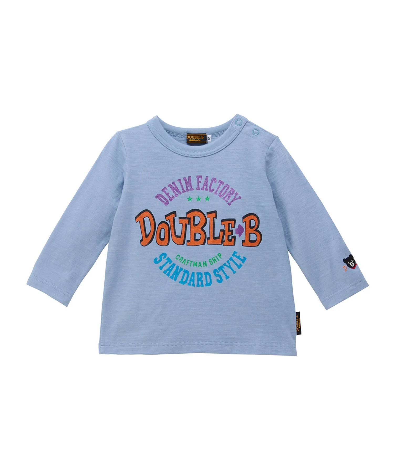 Детская футболка с длинным рукавом и блёстками Lamé Print DOUBLE_B синяя