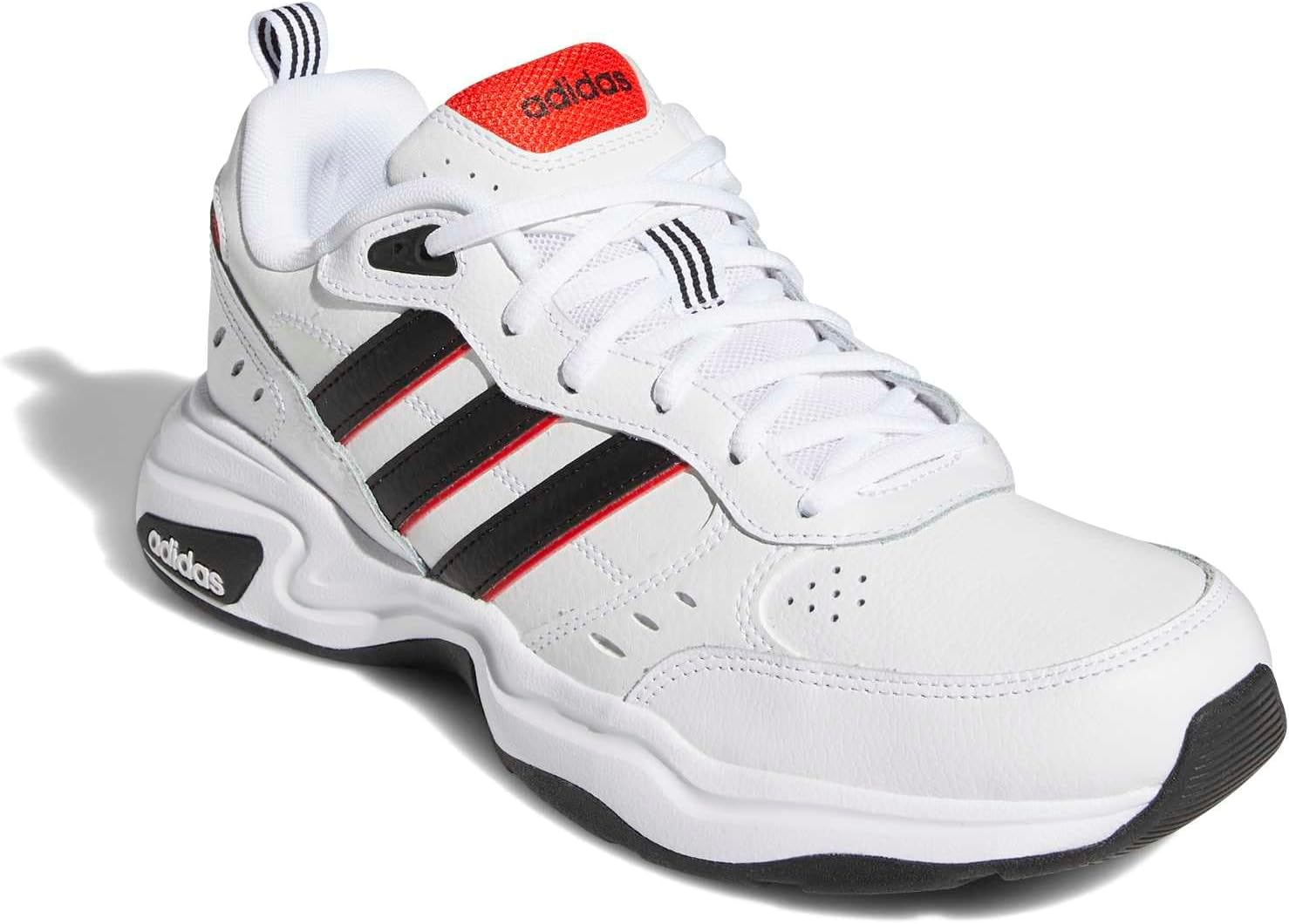 Мужские кроссовки adidas Strutter с широким облеганием для классического повседневного стиля, белый/черный/красный — фото 3