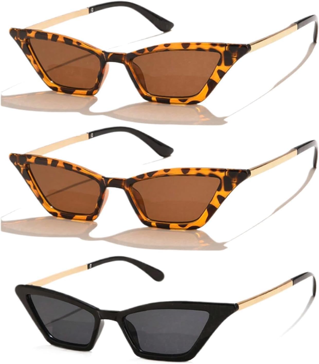 

Солнцезащитные очки с защитой от УФ-излучения UV400 | Женские, треугольные, маленькие, «кошачий глаз» | Для женщин и мужчин, для занятий спортом на открытом воздухе и вождения DSVIGF, 3pcs Z07