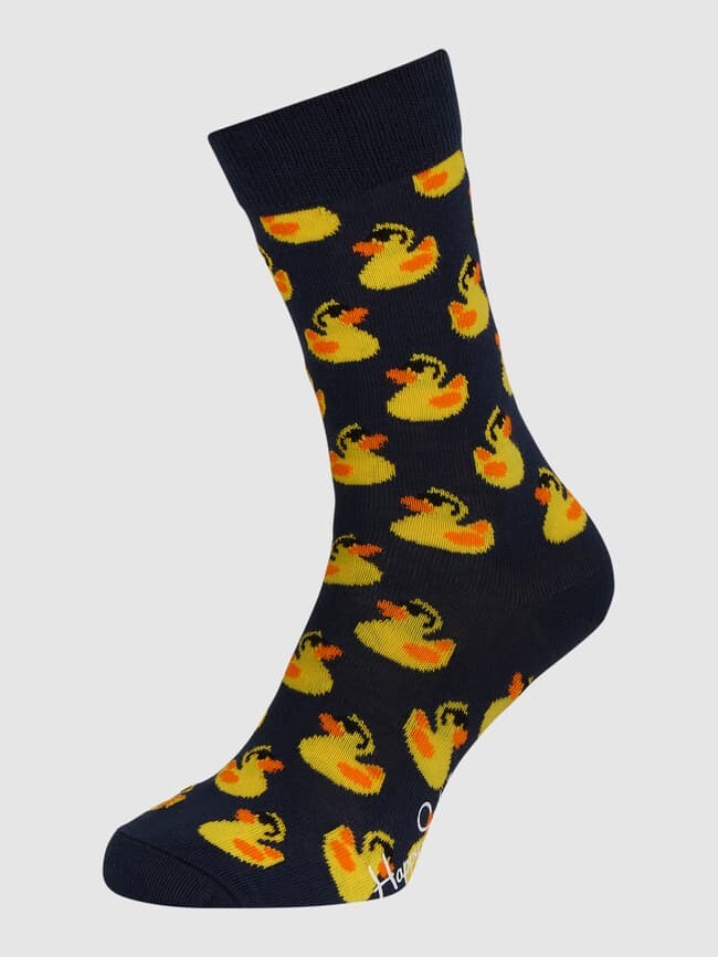 

Носки со сплошным узором Happy Socks, темно-синий